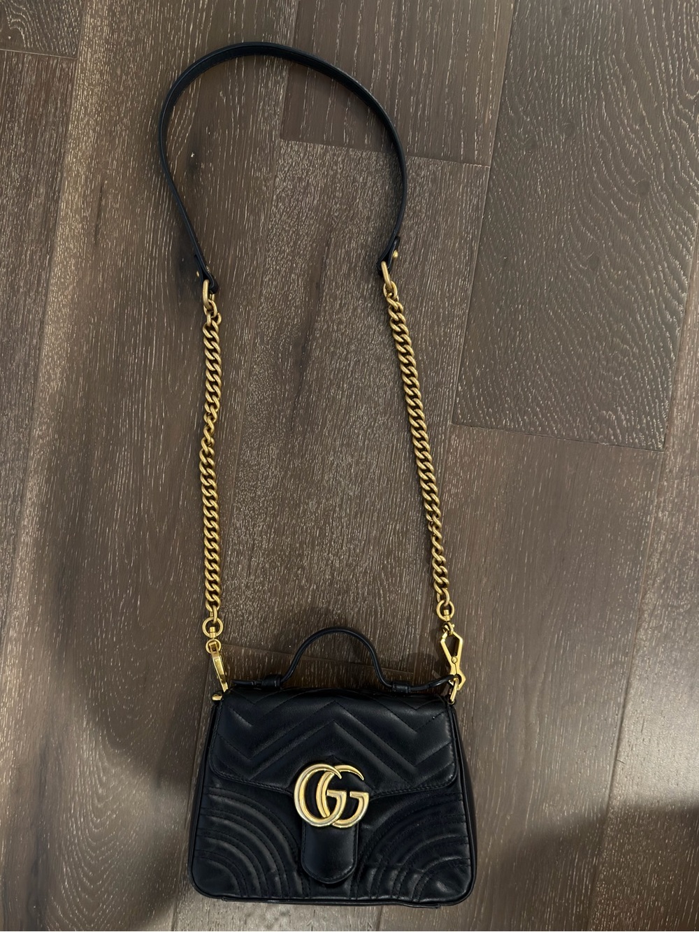 Gucci GG Marmont flap leather handbag